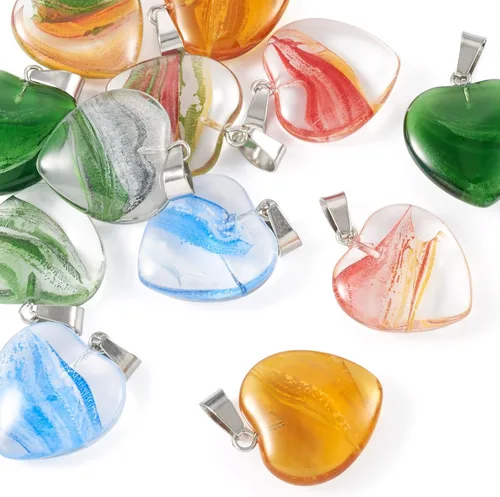 Miniatura 8 de Cheriswelry 96 dijes de cristal de mariposa transparente facetados, colgantes de corazón de amor, adornos colgantes de 51.732 in para hacer aretes