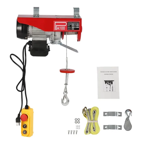 Miniatura 11 de Polipasto eléctrico de 440 libras con control remoto con cable y cabrestante eléctrico de eslingas simples/dobles, alzamiento de ático, elevador