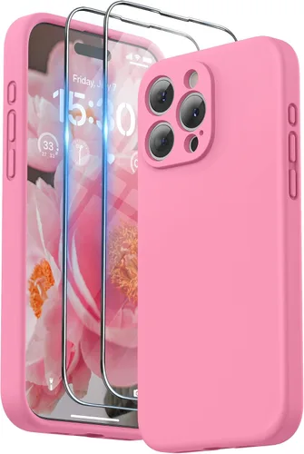 Miniatura 16 de SURPHY Funda diseñada para iPhone 15 Pro Max con protector de pantalla y cordón, correa de teléfono y funda de silicona líquida para teléfono