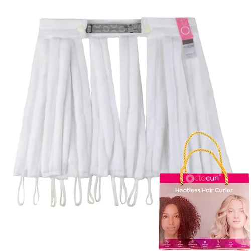 Miniatura 15 de Octocurl Diadema sin calor, rizadores de pelo para dormir, rizadores sin calor para cabello largo (algodón, rosa)