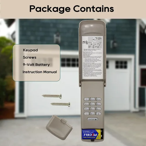 Miniatura 6 de Teclado de abridor de puerta de garaje para abridores liftmaster Chamberlain Craftsman producidos desde 1993, teclado inalámbrico de entrada sin