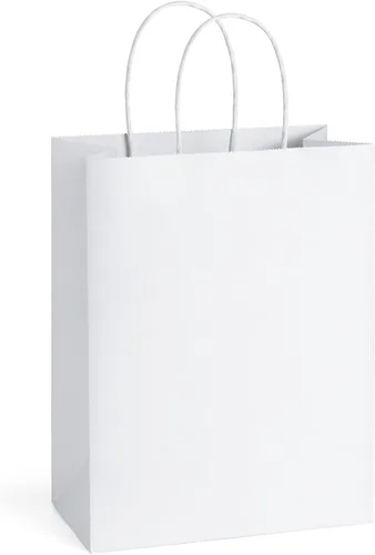 Miniatura 12 de BagDream 25 bolsas de regalo marrones de 8 x 4.25 x 10.5 pulgadas, papel kraft para regalos, compras al por menor de mercancías de comestibles
