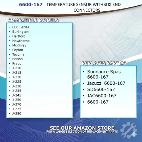 Miniatura 4 de Repuesto para bañera de hidromasaje Sundance Spa & Jacuzzi 6600-167, sensor de temperatura con conectores de extremo de caja