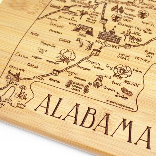 Miniatura 3 de Totally Bamboo A Slice of Life Alabama State Tabla de servir y cortar, 11 x 8.75 pulgadas