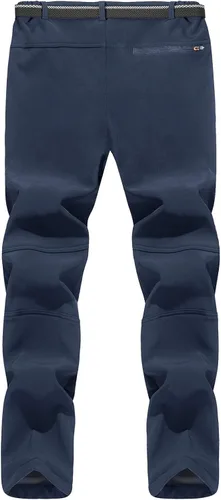 Miniatura 3 de TACVASEN pantalones de senderismo para hombre con forro polar reforzados en las rodillas ligeros para esquí y snowboard sin cinturón