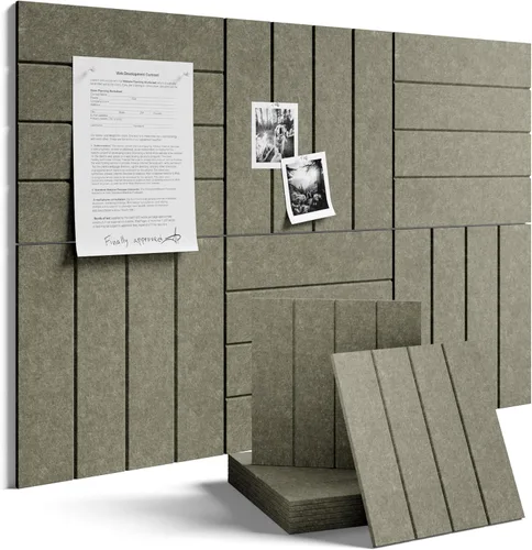 Miniatura 23 de Tablero de anuncios de fieltro grande de 36 x 24 pulgadas, alternativa al tablero de corcho – Paquete de 6 con 40 pestañas adhesivas extraíbles