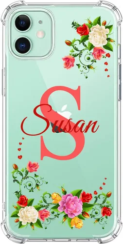 Miniatura 13 de Funda Transparente de Cristal con Nombre Personalizado e Inicial, Compatible con iPhone 16 Pro Max 15 Plus 14 13 12 11 Xs Max XR 8 7 6 Plus 11 Mini