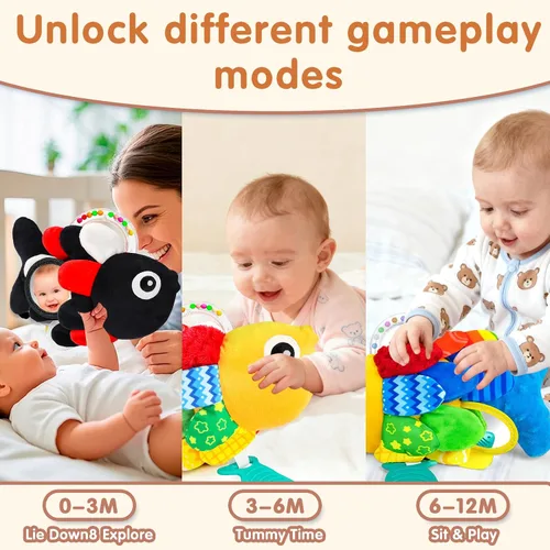 Miniatura 4 de weirtoya Sonajeros de Dentición Juguetes para Bebés de 3-6 Meses, Juguetes para Bebés de 0-6 Meses Juguetes Sensoriales para Lactantes con Cuentas