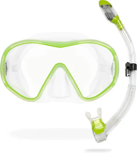 Miniatura 9 de Cressi Máscara de buceo sin marco de lente única y snorkel seco para esnórquel, buceo, F-Dual y Supernova Dry: diseñado en Italia