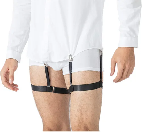 Camisa para hombre que se mantiene para meter la camisa, liga y soporte para asegurar la posición de la camisa para hombre