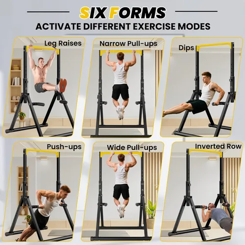 Miniatura 5 de DOBESTS Power Tower Pull Up Bar Free Standing, Adjustable Foldable Pull Up Station, Home Gym Strength Training Equipment 700LBS Negro Estilo 4-Barra