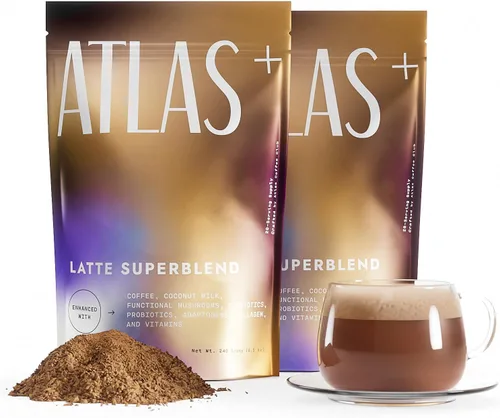 Miniatura 10 de Atlas+ - Supermezcla de café con leche y hongos – Café premium con colágeno, probióticos, D3 y B12, melena de león, Reishi, Cordyceps, Coco