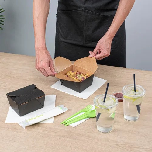 Miniatura 5 de Restaurantware Bio Tek - Cajas para llevar de 30 onzas, 200 loncheras para llevar, cierre de tabulación, resistentes al calor, desechables, de papel