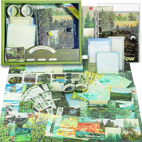 Miniatura 21 de Kit de Suministros para Scrapbooking, Kit de Scrapbook Estético Botánico Vintage para Bullet Journal Junk Journal A6 Cuaderno de Cuadrícula