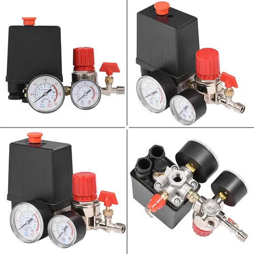 Miniatura 10 de Válvula de control del interruptor de presión del compresor de aire con regulador de manómetros para sistemas de reducción de presión rápida