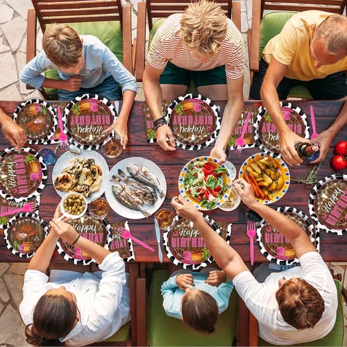 Miniatura 5 de 96 piezas de decoraciones de vaquera, suministros de fiesta, platos de papel con estampado de vaca, platos y servilletas desechables occidentales