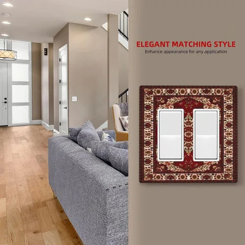Miniatura 964 de Placa Decorativa de Pared de Granja Rústica con Cuerno de Madera para Puerta de Granero 1 Banda Duplex Cubiertas de Toma Eléctrica Soltera