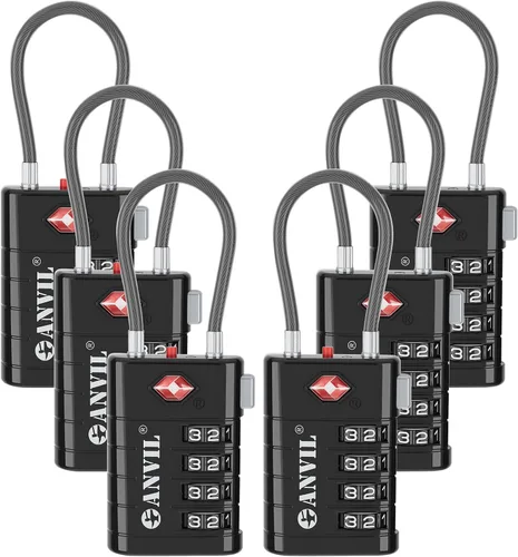 Miniatura 24 de ANVIL Candados de equipaje TSA de 4 esferas con alerta de búsqueda: núcleo TSA008 mejorado para máxima seguridad, ideal para equipaje, maleta
