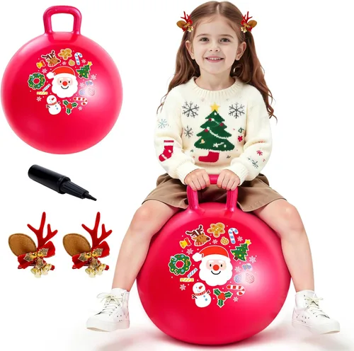 Miniatura 15 de ZOOJOY Hopper Ball, juguetes de salto para niños, pelota inflable de 18 pulgadas con asa para niños y niñas de 3 a 8 años, juguete inflable