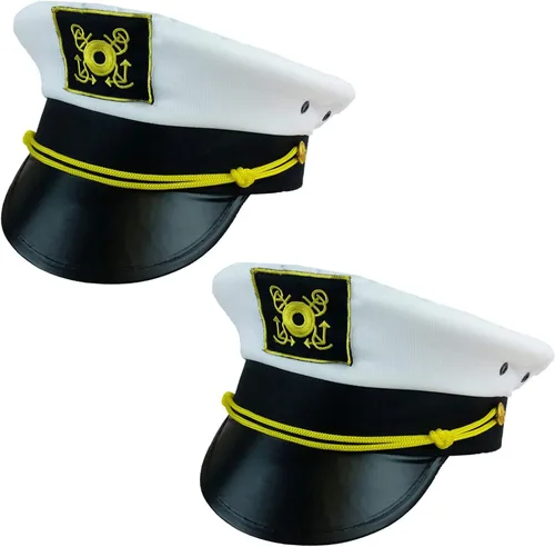 Funny Party Hats Sombreros de capitán - Sombrero de capitán de yate - Licenciatura, soltera temática náutica - Sombreros de crucero