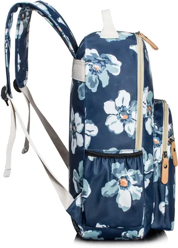 Miniatura 46 de Leaper Mochila para laptop para mujer: linda mochila floral para escuela, universidad, viajes, trabajo, mochila ligera para niños, Negro margarita