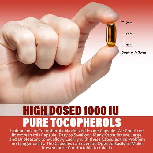 Miniatura 4 de Vitamina E 1000 UI Ultra Tocoferol 450mg Vitamina E Vegana – Los 4 tocoferoles – Alfa Tocoferol + Beta Tocoferol + Gamma Tocoferol + Delta Tocoferol