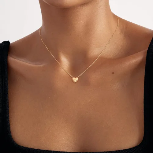 Miniatura 3 de Collares de corazón para mujer, delicado collar de oro de 14 quilates, collar de corazón de plata, gargantilla simple para mujer, joyería de moda