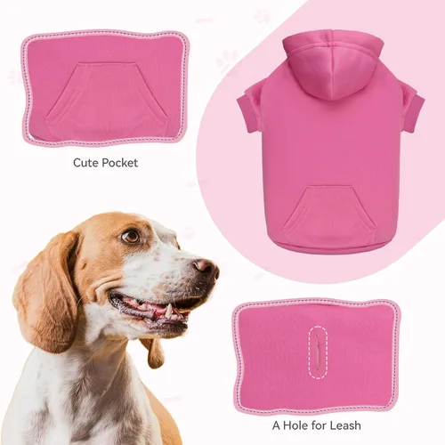 Miniatura 4 de Suéteres para perros grandes, suéter con capucha para perro de vellón cepillado suave sólido, ropa para mascotas, sudadera con capucha para mascotas