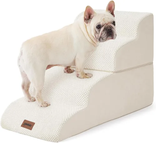 Miniatura 10 de ZOMISIA Escaleras para perros pequeños, escaleras para mascotas para sofá y cama, rampa de espuma 35D para perros con parte inferior antideslizante