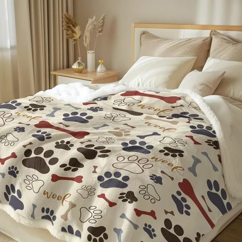 Miniatura 58 de Autumn Teddy Dog Patchwork Sherpa Blanket Fall Cozy Throw Blanket Cute Puppy Quilt Style Warm Soft Blanket for Couch Sofa Bedroom Decor 50x60 Inches