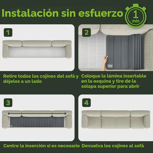 Miniatura 8 de BEN'SHOME® Tabla de soporte para cojín de sofá para sofá ultra profundo extra largo hundido, deja de hundirse en tu sofá, madera maciza de 0.5