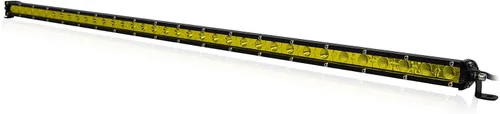Miniatura 13 de SKYWORLD Barra de luz LED, 7 pulgadas, 30 W, delgada, de una sola fila, impermeable, para inundación, todoterreno, luces amarillas, antiniebla