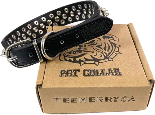 Miniatura 5 de TEEMERRYCA - Collares de piel de microfibra ajustables con tachuelas para perros, con pelota chillona de regalo, para mascotas pequeñas, medianas