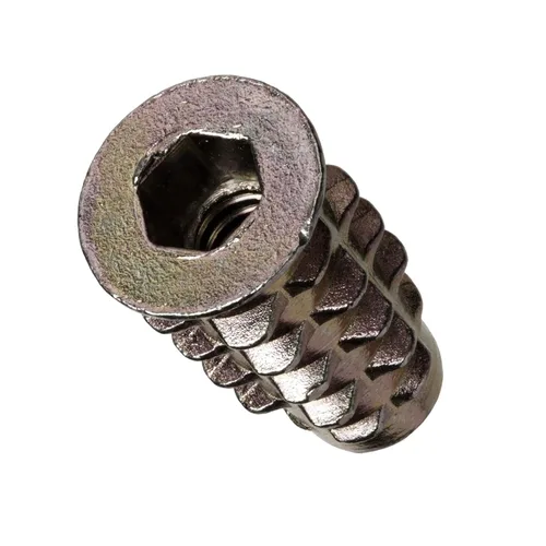 Miniatura 9 de E-Z LOK Inserto roscado para madera blanda, insertos de rosca hexagonal de zinc 1/4-20 roscas internas, 0.512 in de longitud, paquete de 100
