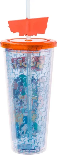 Miniatura 2 de Silver Buffalo Disney Una Loca Aventura de Goofy con Goofy, Max Goof, Roxanne y Bobby Zimuruski - Vaso de plástico para bebidas frías con tapa