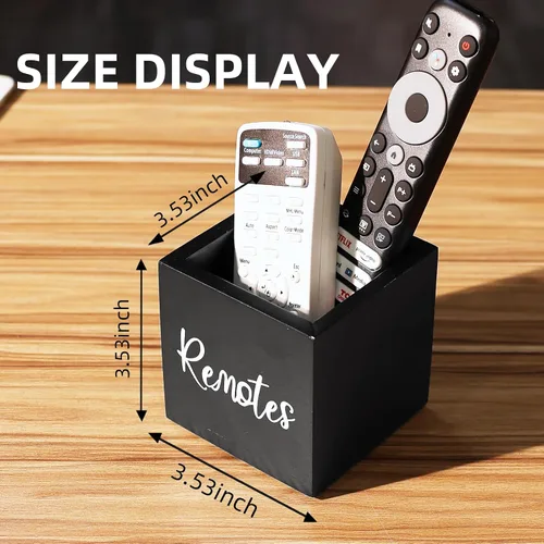Miniatura 2 de Soporte para control remoto, soporte de madera para control remoto de TV para mesa, organizador remoto para decoración del hogar, caja remota