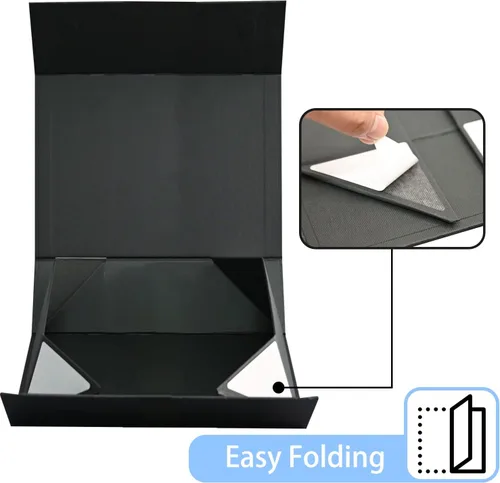 Miniatura 3 de LIFELUM Caja de regalo de 13.5 x 10 x 4 pulgadas, caja de regalo grande con tapas magnéticas, cajas de regalo negras para regalos de graduación