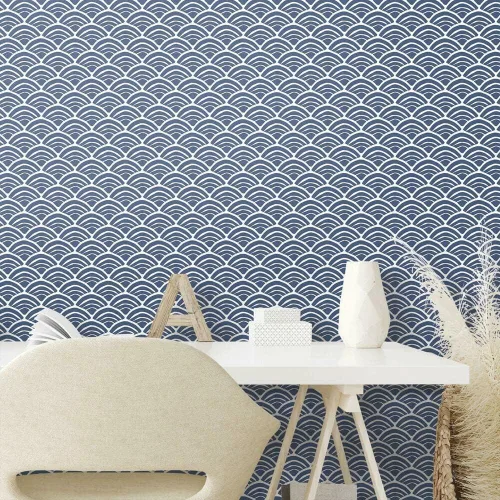 RoomMates RMK12101RL Jane Dixon - Papel tapiz para despegar y pegar, color azul marino