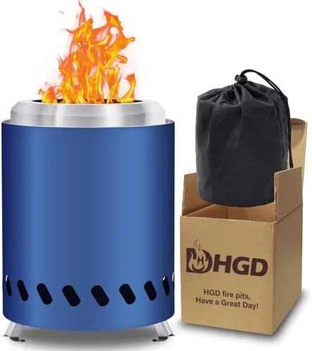 Miniatura 12 de HGD Fogata sin humo de 8.0 x 5.5 pulgadas, hoguera de acero inoxidable, hoguera sin humo para exteriores con bolsa de transporte para campamento