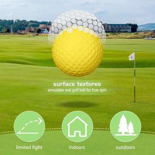 Miniatura 3 de Paquete de 120 pelotas de práctica de golf de espuma a granel, pelotas de golf de espuma para práctica de golf, sensación realista y pelotas