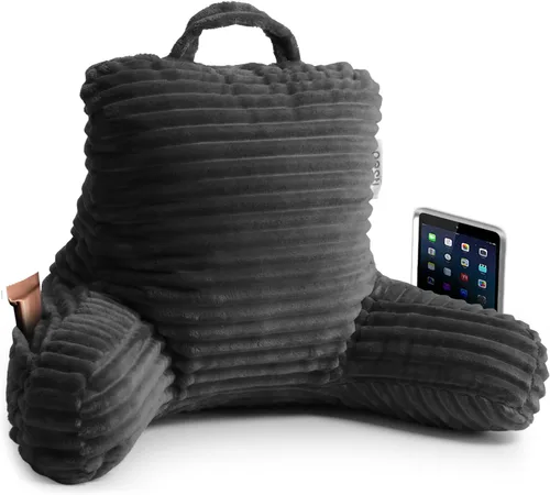 Nestl Almohada de lectura para niños y adolescentes con espuma viscoelástica triturada, almohadas de respaldo de felpa de corte lujoso para leer y