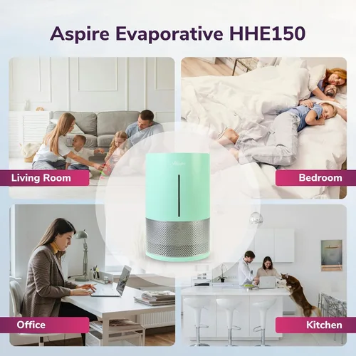 Miniatura 7 de HHE150 Hunter Aspire 4.8L Humidificador evaporativo con filtro PermaWick (4.8L) - Elimina contaminantes y polvo blanco para niebla y aire limpios