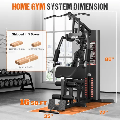 Miniatura 7 de Estación de entrenamiento para gimnasio en casa, Estación de entrenamiento M1 con pesas apilables de 140 libras, Equipo de gimnasio en casa