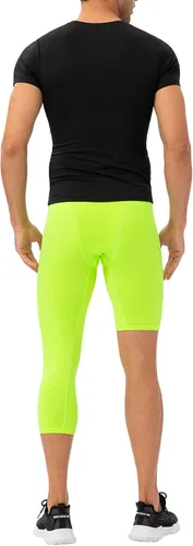 Miniatura 59 de Pantalones de compresión de 3/4 de una pierna para hombre, mallas de baloncesto atléticas para correr, leggings deportivos de capa base capri