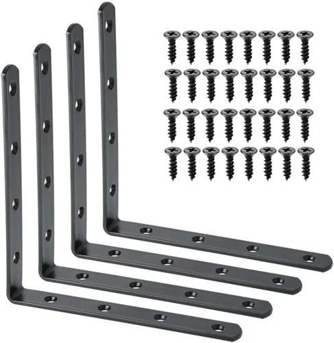 Miniatura 29 de Alise 4 soportes en L resistentes, soportes de esquina de 3.2 x 3.2 pulgadas, soportes flotantes blancos para estantes, soportes de montaje en pared