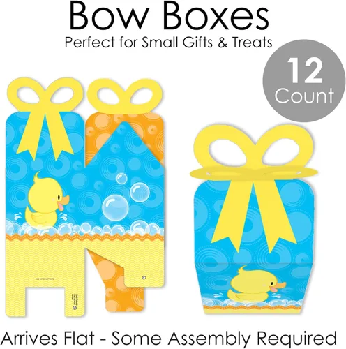 Miniatura 5 de Big Dot of Happiness Ducky Duck – Cajas de regalo cuadradas – Cajas de lazo para baby shower o fiesta de cumpleaños – Juego de 12