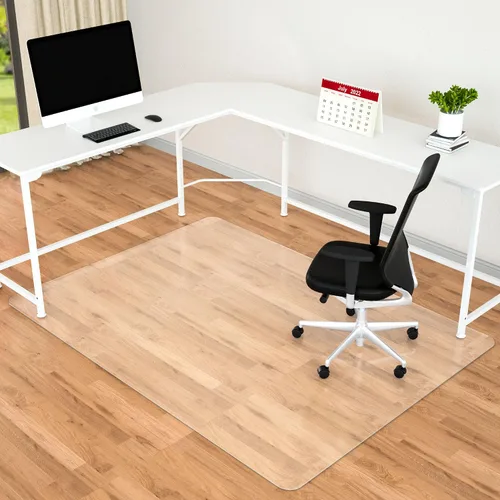 Amyracel Tapete para silla de oficina para suelo de madera dura, tapete de escritorio para suelos de madera, tapete transparente para silla de Claro