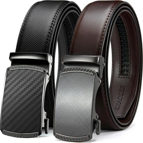 Miniatura 7 de CHAOREN Mens Belt Leather Ratchet Belt 2 Pack - Customizable Fit, Effortless Style (35mm)