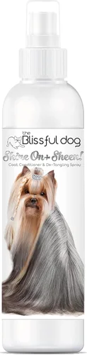 The Blissful Dog Shine-On + Sheen Coat - Spray para perro, acondicionador fácil de usar, acondicionador sin enjuague sensible a la piel, espray