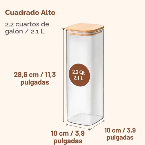 Miniatura 2 de ComSaf Recipientes de vidrio para almacenar pasta de espaguetis con tapas, juego de 3 recipientes de almacenamiento de alimentos altos transparentes